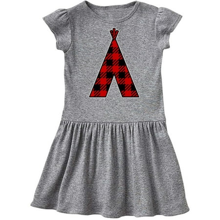

Inktastic Buffalo Plaid Teepee Tribal Gift Toddler Girl Dress