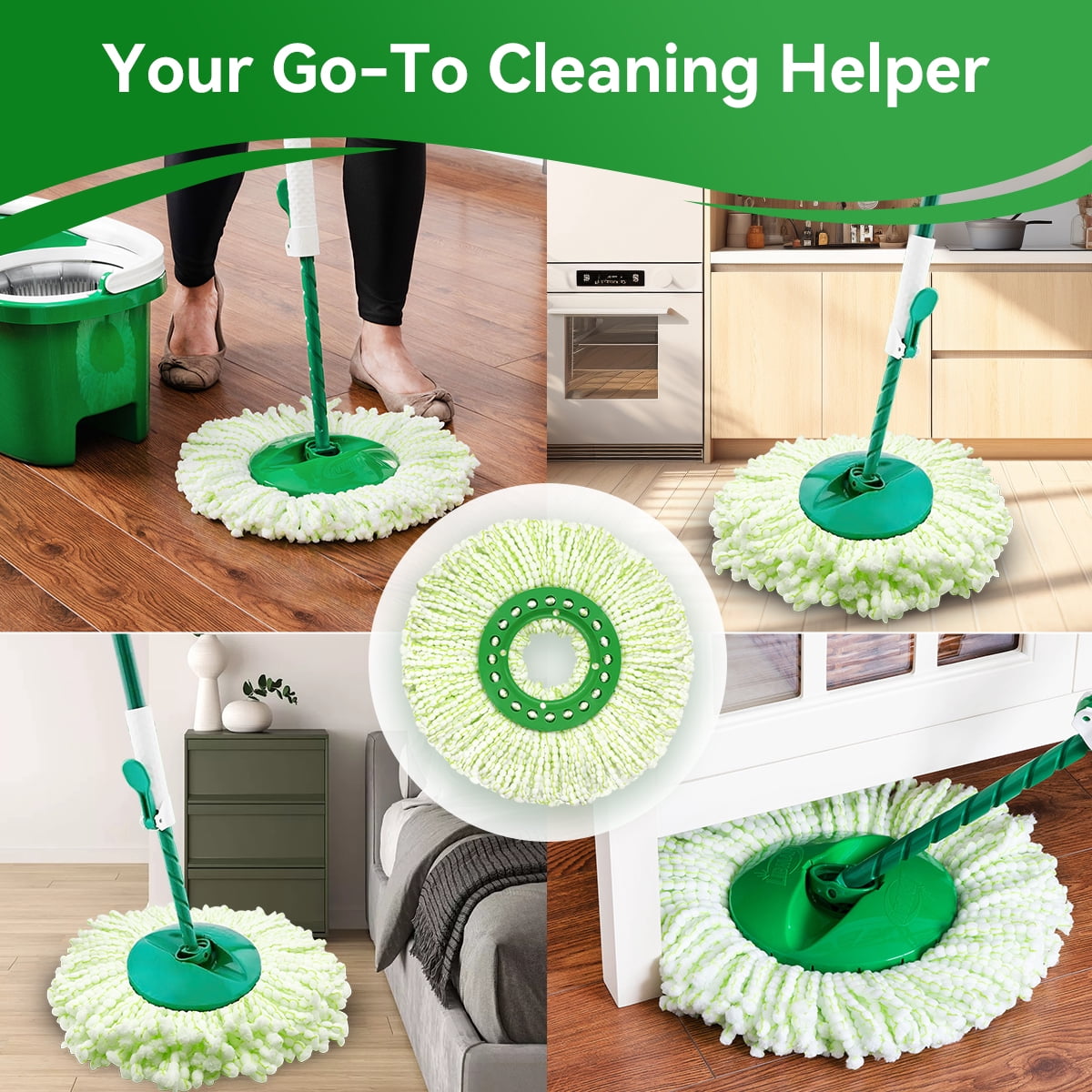 FREEGRIN 3pk Microfiber Spin Mop Refills for Libman Tornado