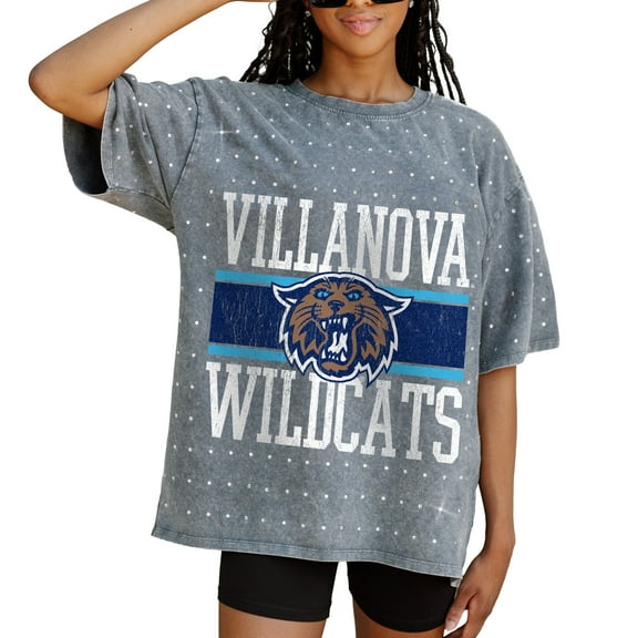 Women's Gameday Couture Gray Villanova Wildcats On the Ball Oversized T-Shirt