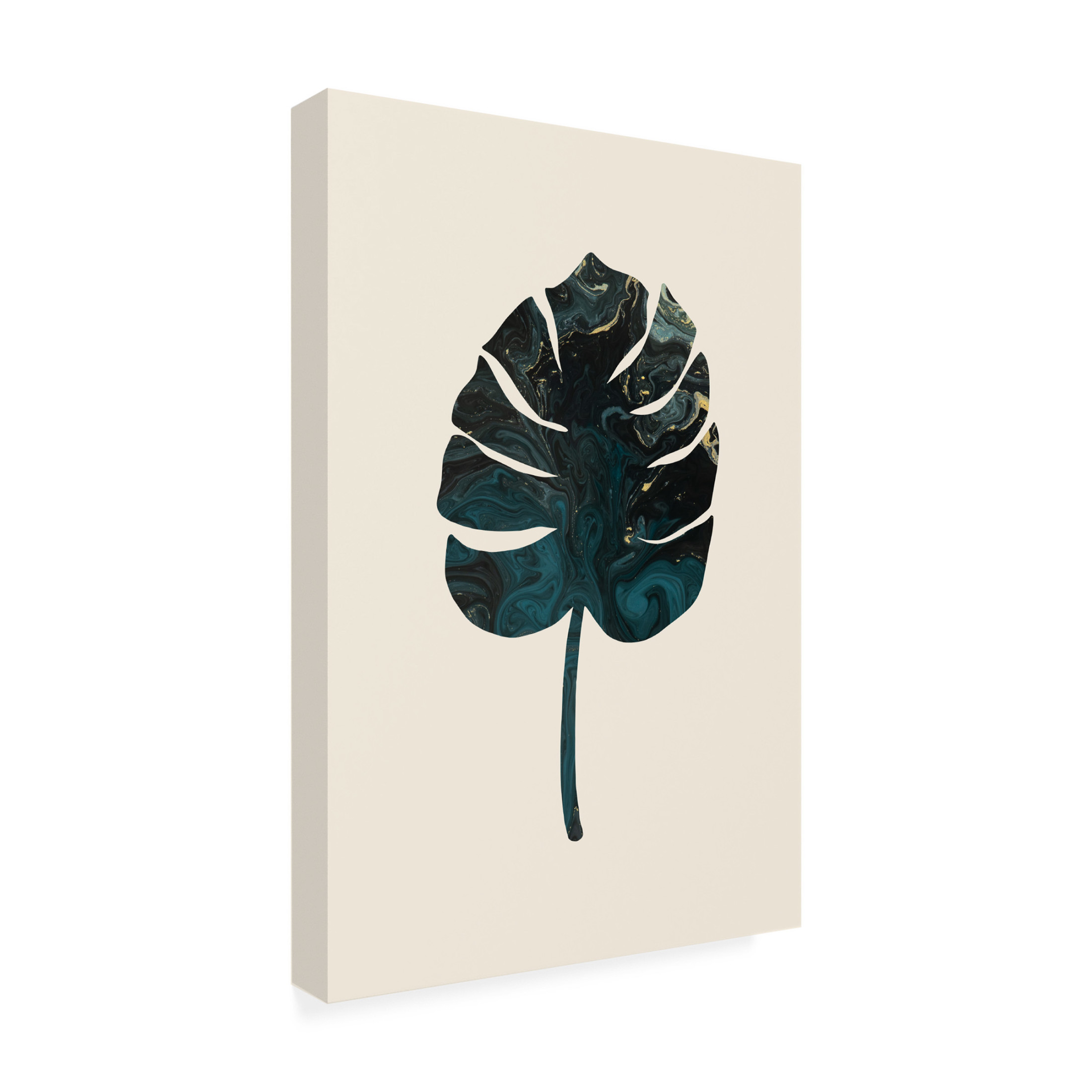 Canvas Wall Art - Pictufy Studio 'Monstera Marble Green' Wall Art for Living Room, Bedroom, or Office Décor by Trademark Fine Art - 22 x 32 Inches