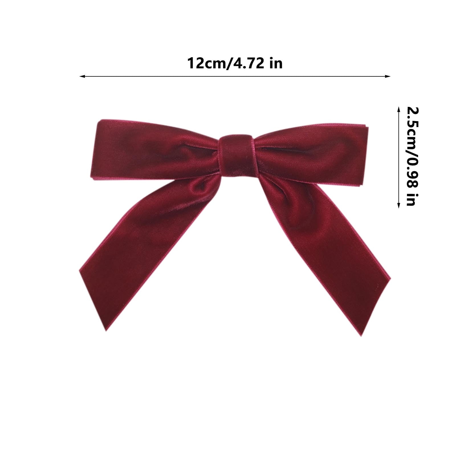 Velvet 4.7" Christmas Bows for Tree, Premade Bows for Wreaths Twist Tie Bows for Gift Wrapping, Winter Decor, Thanksgiving, Halloween, Xmas, Wedding Decor - 12 PCs