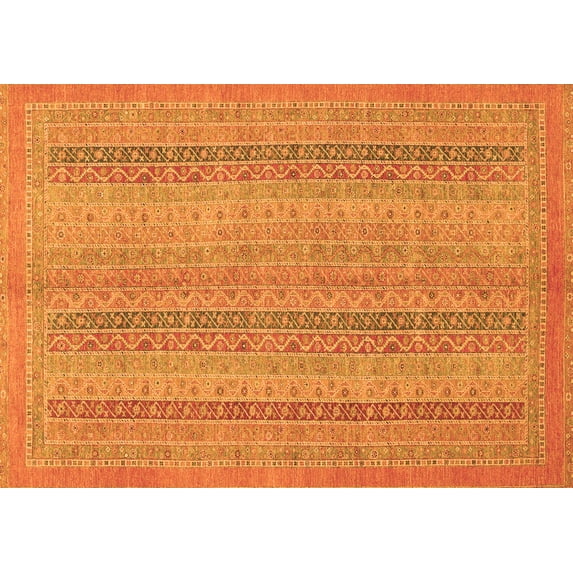 Ahgly Company Indoor Rectangle Abstract Orange Modern Area Rugs, 5' x 8'