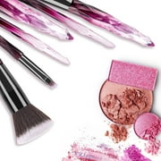 DUAIU Makeup Brushes 15pcs Premium Synthetic Bristles Crystal Handle Set Kabuki Foundation Brush Face Lip Eye Makeup Brush Sets Professional with Starry Gift Box(Purple)