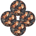 thumbnail image 2 of Cartoon Foxes Round Placemats Washable Placemats Non-Slip Heat-Resistant Table Place Mats for Dining Kitchen Holiday Party Table 15.4"-6PCS Home Decor, 2 of 7