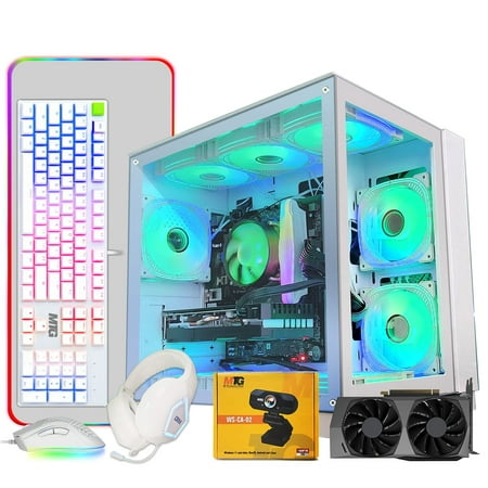 MTG Khuno Gaming Tower PC- Intel Core i7 4th Gen, RTX 3060 12GB 192 Bits, 16GB RGB ARGB Ram, 256GB Nvme, 2TB HDD, Gaming Kit Webcam, Win 10 Pro