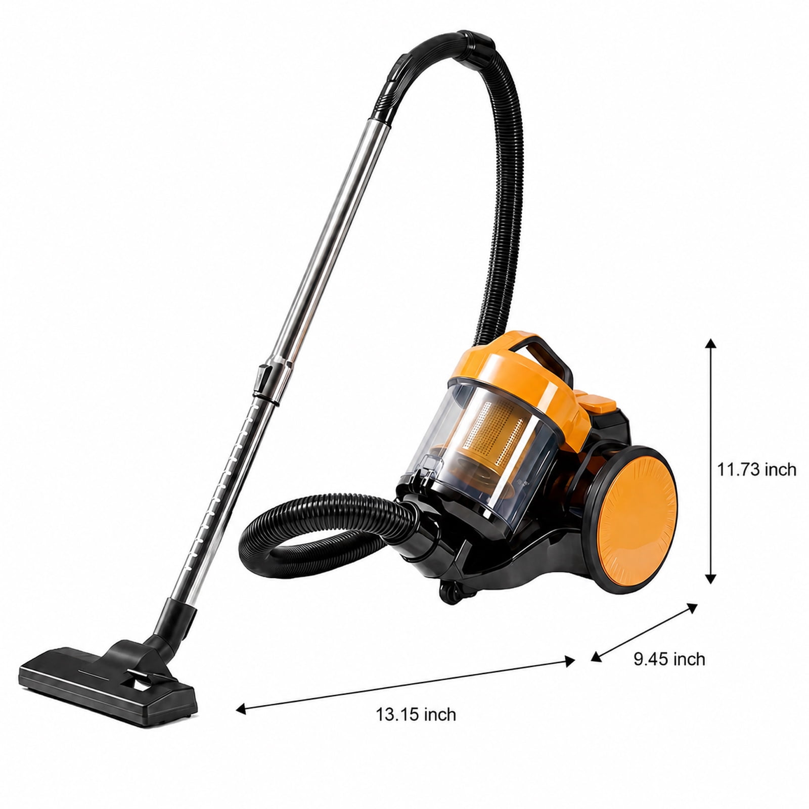 Alvantor Household Portable Vacuum Cleaner, 16Kpa Bagless Canister Cleaner, Lightweight Powerful Vacuum for Carpets and Hard Floors, 1.8L, with Washable HEPA Filter, Auto-Rewind