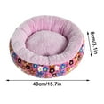thumbnail image 2 of JLFNYA Pet Dog Puppy Warm Bed House Plush Cozy Mat Pad Canvas Round Breathable Dog Kennel Warm Kennel Pet Kennel Dog Mattress Pet Supplies(15.X15.7 Inch）,Cat Beds for Indoor Cats, 2 of 2