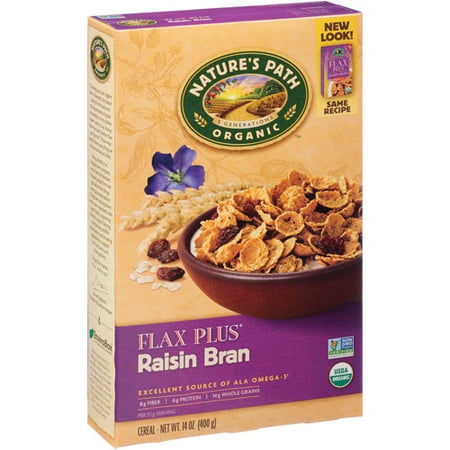 Nature's Path Organic Flax Plus Raisin Bran Cereal, 14 oz, (Pack of 12)