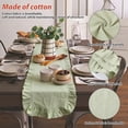 thumbnail image 5 of Tcwhniev Cotton Ruffled Table Runner 13.7x71 Inch, Rustic Farmhouse Decor for Wedding, Birthday Party & Kitchen Table,Green, 5 of 10