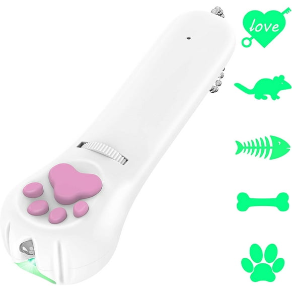 Jouet Chat Interactif,Jouet pour Chat Rechargeable,5 Motifs Verts et Rayons Ultraviolets