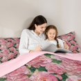 thumbnail image 5 of Homewish Romantic Flower Full Size Comforter Sets,Oil Painting Artistic Bedding Comforter Set,Pink Floral Bedding Sets For Girl Kids,Breathable Home Decor Reversible,3-Piece, 5 of 8