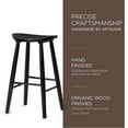 thumbnail image 5 of Maven Lane 31" Luna Bar Stool with Rustic Black Wood Finish - Artisan Crafted Backless Bar Height Stool, Oval Saddle Seat for Unmatched Comfort - Adds Warmth & Style to Kitchen, Dining Area, 5 of 7