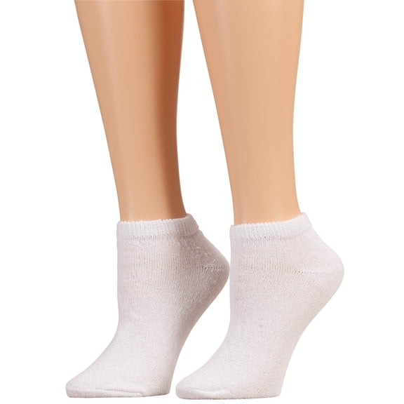Silver StepsTM Low Cut Diabetic Socks, 3 Pair, White, Medium