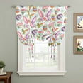 thumbnail image 2 of Easter Tie Up Curtains for Windows, Adjustable Balloon Window Shades, Spring Rabbit Ears Eggs Carrots Floral Green Plaid Kitchen Window Treatments Farmhouse Short Curtains with Rod Pocket 42"x45", 2 of 8