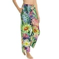 thumbnail image 2 of Haiem Watercolor Blooming Cactus Women's Pajama Pants Ultra Lightweight Pjs Bottoms Sleepwear Bottom Pants With Pocket Drawstring-Small, 2 of 9