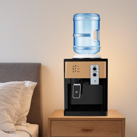 Top Loading Water Dispenser – 3 Temperature Hot Cold Warm Countertop Water Cooler with 304 Stainless Steel Tank, 4.8 lbs Compact Design, for 3-5 Gallon Bottles, Home Kitchen Office