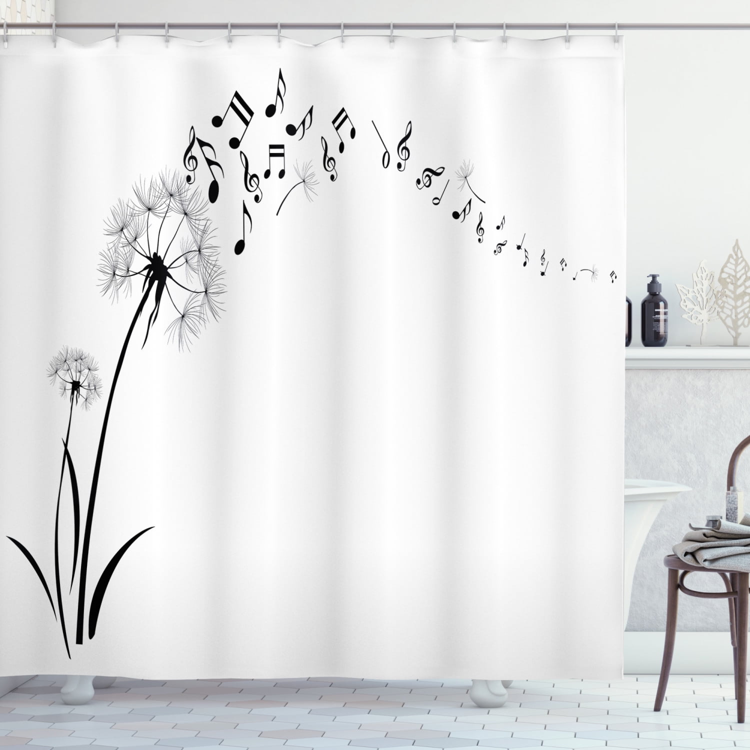 1 Pc Waterproof Dandelion Shower Curtain for Home and Bathroom 