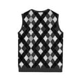 thumbnail image 4 of Gamivast Men's Casual Knit Sweater Vest, Sleeveless Retro Multi Colorblock Pattern, Casual Business Sweater Tops Black XXL Clothes Under $5.00 add to My Order Today, 4 of 5