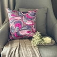 thumbnail image 5 of Pillow Cover, 22x22 inch (55x55 cm) Pillow Cover, Pink Throw Pillow Cover, Multicolor Sequins Abstract Glitter Pillow Cover, Art Deco Silk Throw Pillow Cover, Floral - Royal Obsession, 5 of 11