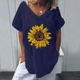 thumbnail image 2 of Pompotops Mode T-shirt à Manches Courtes Imprimé Col Rond Ample pour Femmes, 2 of 6