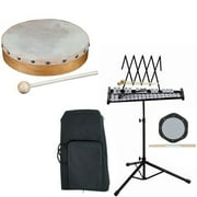 Band Directors Choice Educational Bell Kit Pack Deluxe w/Carry Bag, Drum Practice Pad & Sticks & Bonus 8" Hand Drum