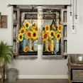 thumbnail image 6 of Sunflower Farmhouse Country Kitchen Curtains 27.5W X 39L Inch 2 Panel Vintage Yellow Floral Small Short Cafe Tier Curtains Barn Door God Says You are Bathroom Window Drapes Treatment, 6 of 6