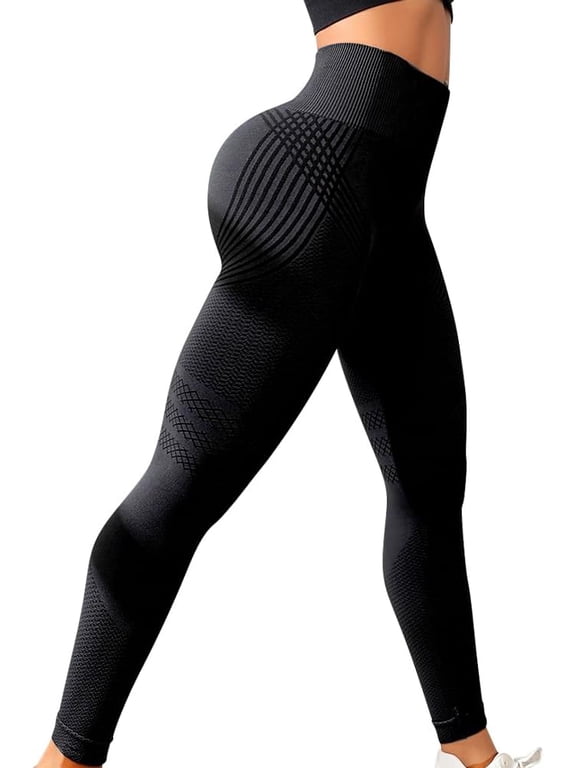 Womens 3D Compression Leggings, Slimming Anti Cellulite Leggings High Waist Push Up Yoga Sport Pants for Gym Sessions