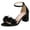 Black, variant on Womens Lace Flower Dressy Sandals Bridal Tie Dye Trendy Casual Leather Open Toe Chunky Block High Heels Ankle Strap Summer Dress Shoes for Ladies Wedding Party Purple Size 6