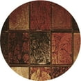 thumbnail image 1 of Ahgly Tapis Rond Lavable en Machine Intérieur Transitionnel Rouge, 5 Pieds Rond, 1 of 7