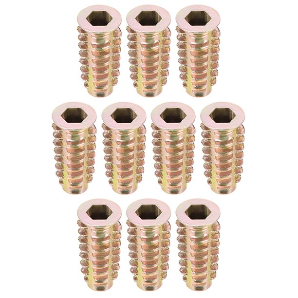 Threaded Insert Nuts Zinc Alloy Hex Socket M6 Internal Threads 25mm
