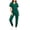 Army Green, variant on Womens Jogger Scrub Sets Two Piece Medical Uniforms Short Sleeve Deep V Neck Tops Elastic Waistband Track Pants with Pockets Dental Spa Healthcare Workwear Outfits