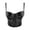 Black, variant on Women's Faux Leather Bustier Crop Top Push Up Corset Tops Bra Slim Underwire Supportive Cami Bralette