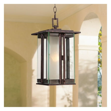 4 Light Exterior Hanging Lantern Franklin Iron Works Modern Outdoor Ceiling Light Hanging Lantern Bronze 15 3/4
