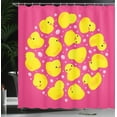 thumbnail image 4 of Ambesonne Rubber Duck Shower Curtain, Bubbles Hot Pink, 69"Wx75"L, Yellow Pink, 4 of 5
