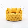 thumbnail image 7 of CAROCC Modern Akili Swivel Accent Chair Barrel Chair for Hotel Living Room Modern leisure Chair Yellow Fabric, 7 of 7