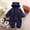 Navy, variant on Baby Winter Snowsuit Toddler Fleece Romper Hooded Jumpsuit Infant Boys Girls Warm Zipper Outerwear with Foot Cover White 1-2 Years