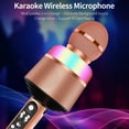thumbnail image 2 of TFixol Microphone Karaoké Sans Fil avec Lumières LED 2-en-1 Haut-Parleur Micro BT Portable Supporte Lecture de Carte TF pour Appareil iOS/Android, Rouge, 2 of 8