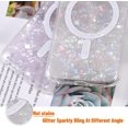 thumbnail image 3 of Magnetic for iPhone 11 Case,Clear Luxury Sparkle Pearly iPhone 11 Phone Case for Girl Woman Lady,Soft Frame Hard PC Back Glitter Sparkly Bling Protective iPhone 11 6.1 inch Case Cover,Purple, 3 of 14