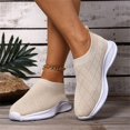 thumbnail image 6 of Women's Knitting Flat Sneakers Breathable Elastic Woven Mesh Comfortable Arch Support Orthopedic Slip-on Non-Slip Sport Shoes Comfy Lightweight Walking Running Tennis Gym Casual Athletic Loafers 41, 6 of 6