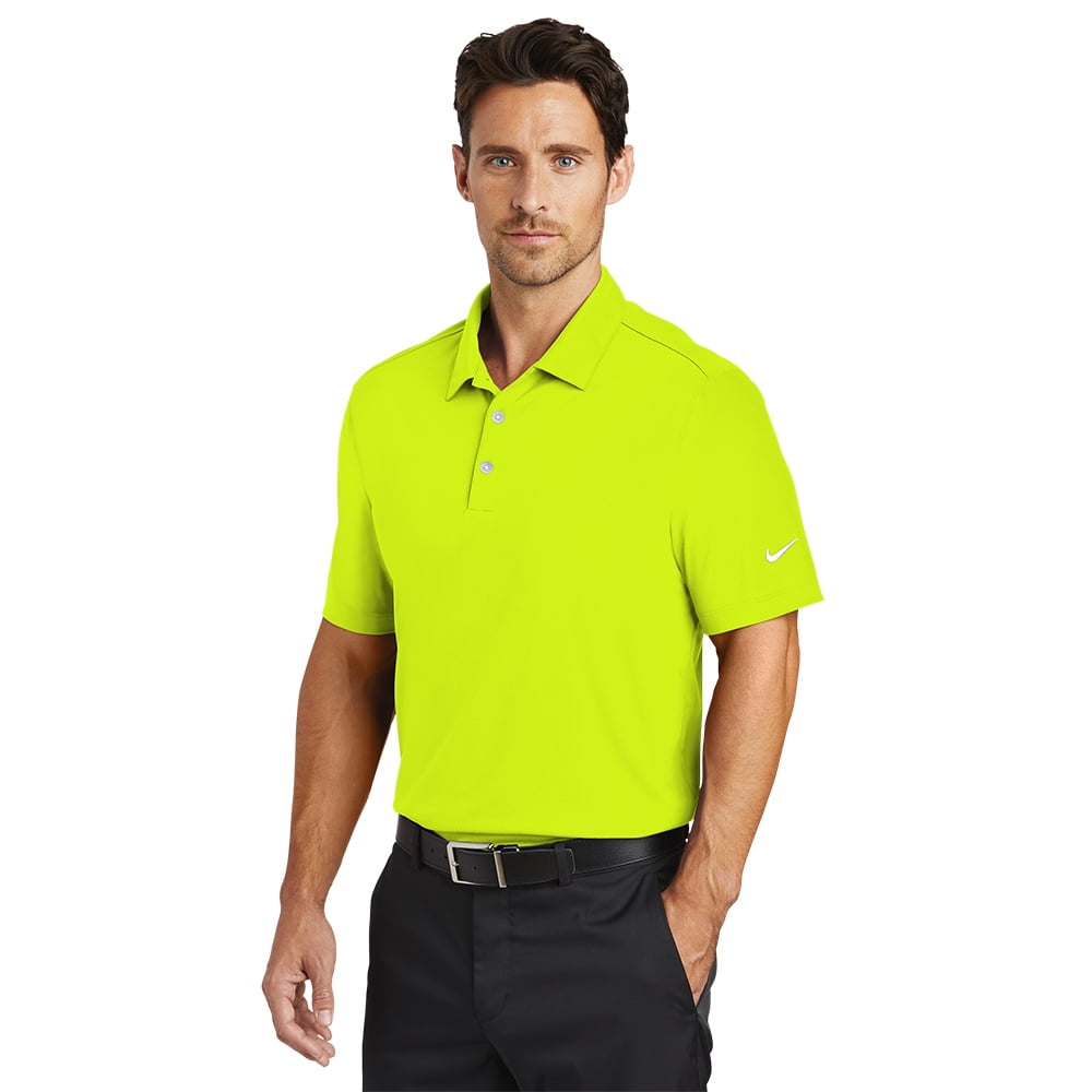 Nike Men's Dri-Fit Vertical Mesh Short Sleeve Polo Volt S, Size: Small, Green