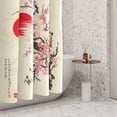 thumbnail image 5 of Pink Floral Shower Curtain 72Wx72H Inch Asian Japanese Vintage Cherry Blossom Flower Shower Curtain Traditional Ink Art Polyester Fabric Waterproof for Bathroom Home Decor with Hooks, 5 of 6
