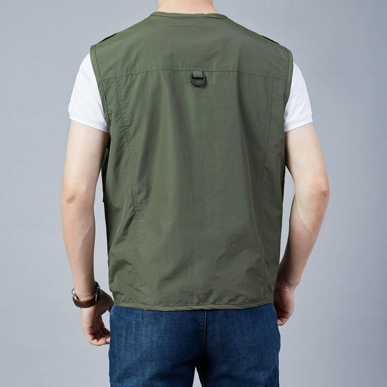 Unisex Women Men Cargo Vest Multi Pocket Casual Waistcoat Outdoor Fishing  Work