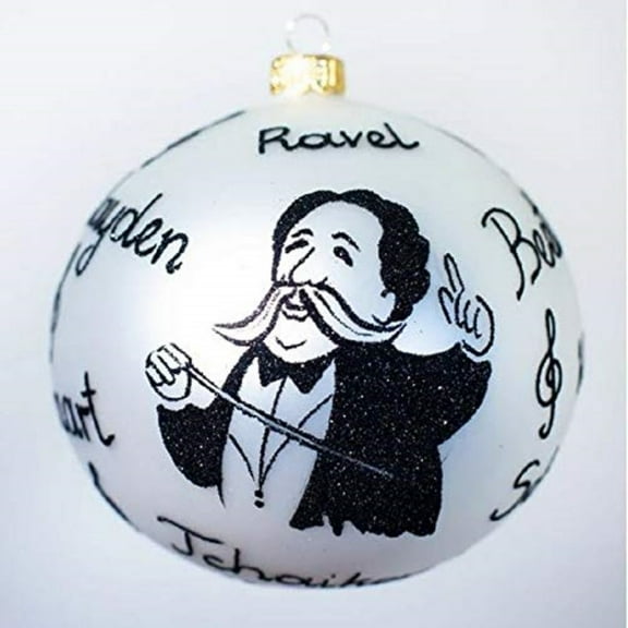 Symphony Classical Composers Ball Polish Glass Christmas Tree Ornament by Thomas Glenn