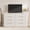 White 8 Drawer, variant on 6 Dresser for Bedroom, 47.2 in Wide Dresser, Freestanding Vertical Drawer Cabinet with Storage, Wooden Closet Storage Chest for Living Room, Hallway, Entryway, Black