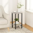 thumbnail image 2 of Side Tables Small End Tables, Set of 2 Half Round Side Table for Living Room, 2 Tier Couch Side Table, Small Round Coffee Table Accent Table, Thin Sofa Table Narrow Entryway Table, Grey, 2 of 9