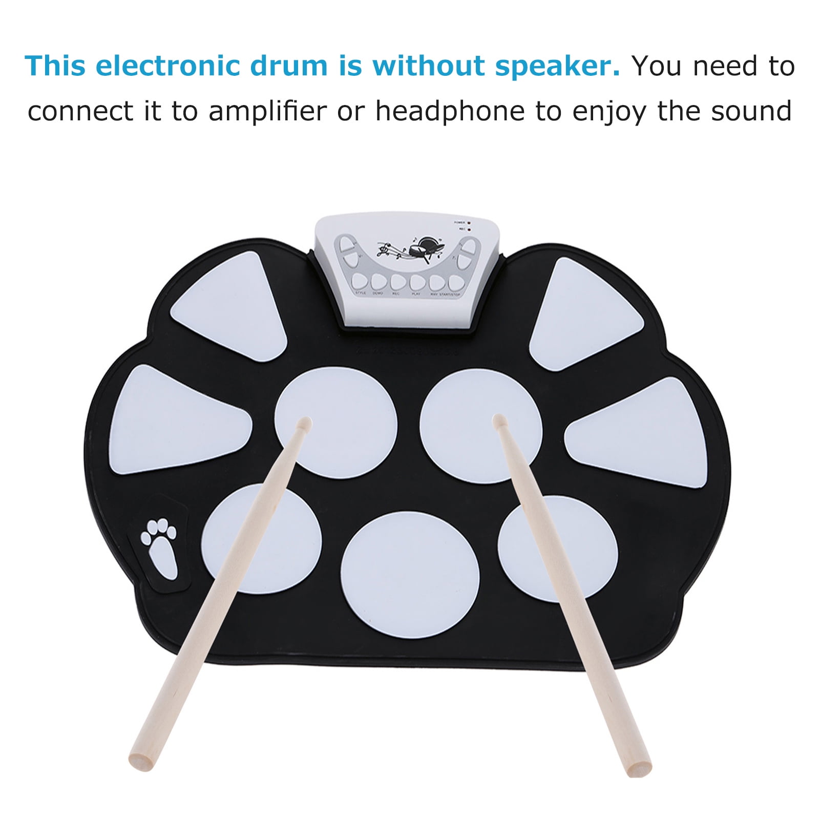Funny Portable Electronic Drum Pad Kit Silicon Foldable with Stick