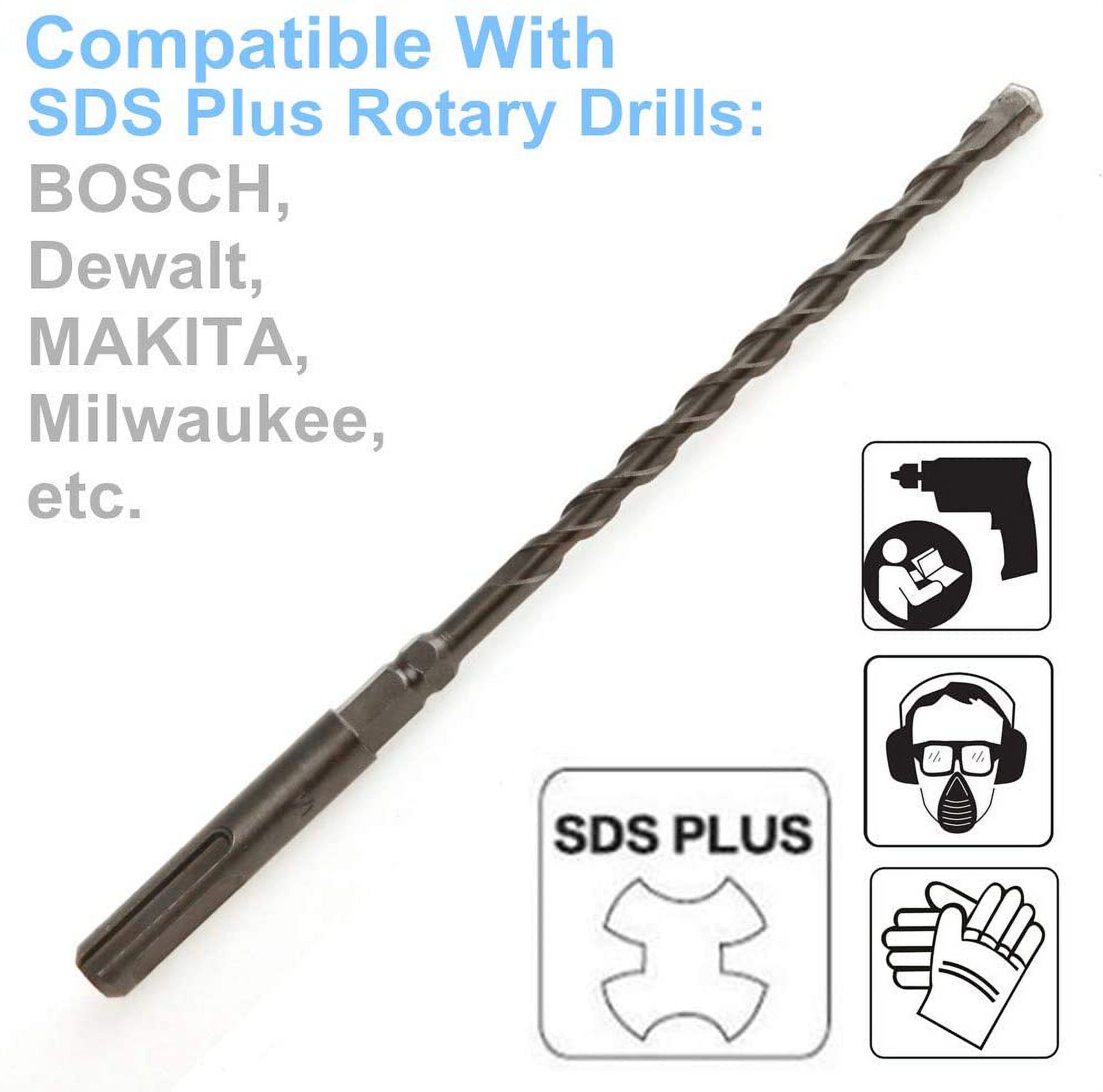 12pcs 5/32" x 7" with 1/4" SDS Plus Hex Rotary Hammer Drill Bits for Concrete Screw, Rotary Drill Bit 5/32, Sds Plus Bits