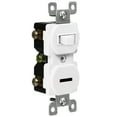 thumbnail image 3 of ENERLITES Combination Toggle and Pilot Light Switch, Duplex Style, Illuminated Light Switch, 15A, 120VAC, 82150L-W, White, 3 of 5