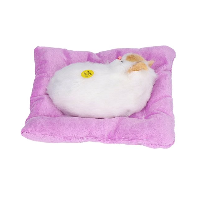 Fake Cats, Simulation Sleeping Cat Toy Interactive Comfortable Lifelike With Sound For Home Decoration Grey Cat Shape,Yellow Ear Cat Shape,All White Cat Shape,Black And White Cat