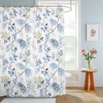 thumbnail image 4 of Blue Yellow Floral Shower Curtains for Bathroom, Spring Birds Garden Botanical Blossom Waterproof Fabric Shower Curtain, Decorative Bathroom Curtain for Bathtub, 72"x72" , No Hooks Included, 4 of 9